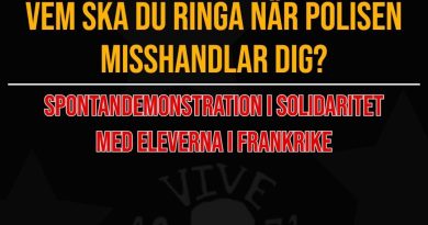Spontantdemonstration 10/10! Solidaritet med de demonstrerand elevernai Frankrike och mot polisvåldet!